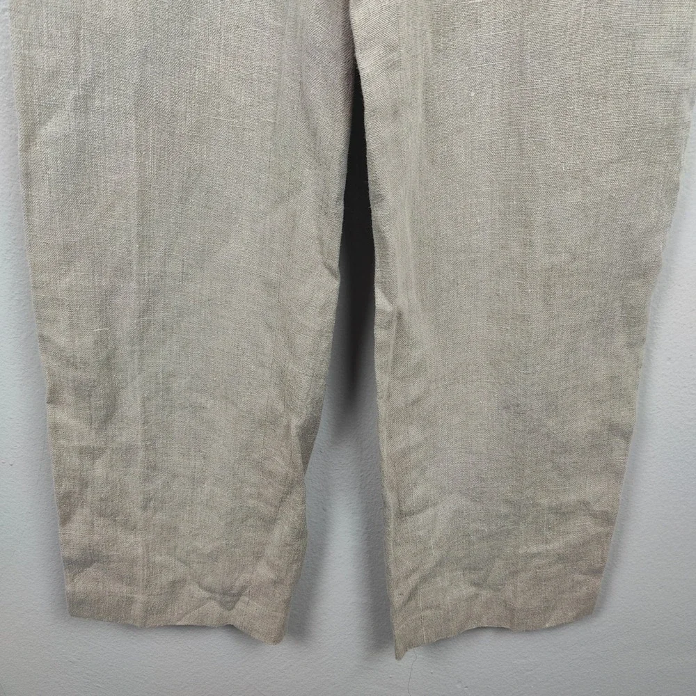 COS Linen Wide Leg Trousers Womens‎ 8 Beige Trousers Minimalist Preppy